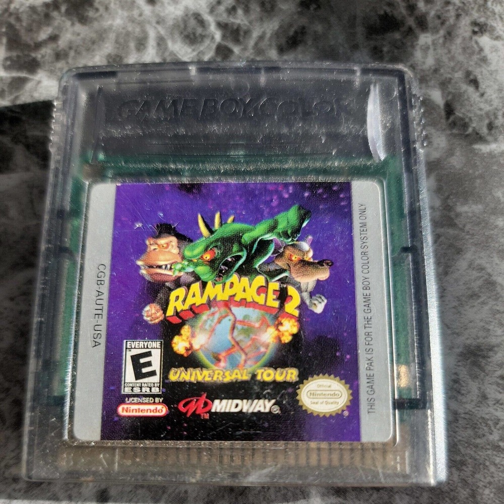 🔥Rampage 2 Universal Tour Nintendo Game Boy Color Gameboy Authentic & TESTED🔥
